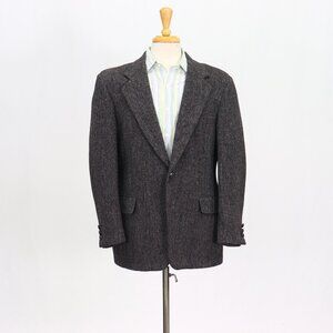 Harris Tweed 42R Gray Blazer Sport Coat Jacket 2-Button Solid Y695
